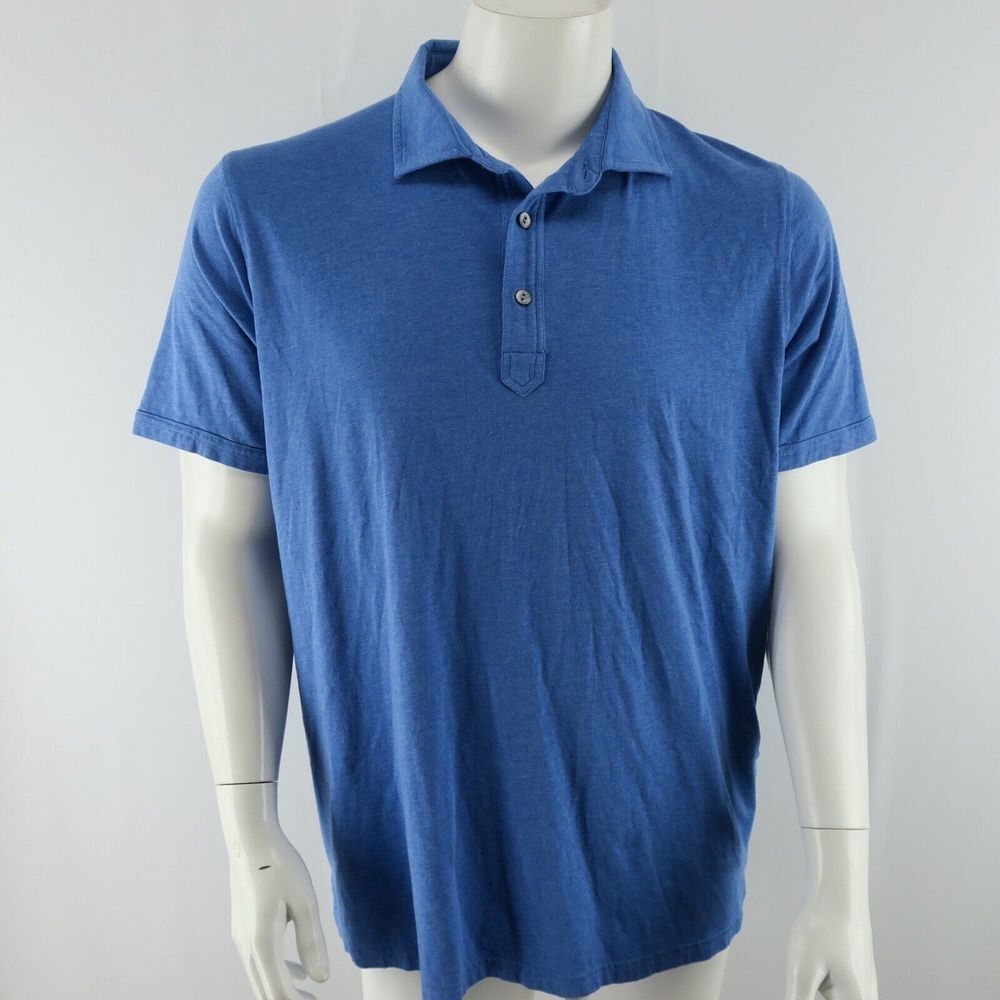 Tasc Polo Shirt Mens Size XL Blue Organic Cotton Bamboo‎